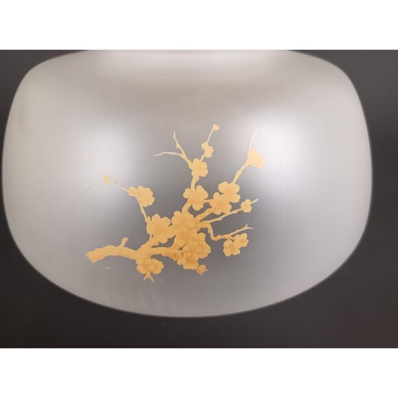 Frosted Glass Lamp Shade 7 In Base Fitter 8 In Height Painted Floral Pattern - Picture 9 of 10